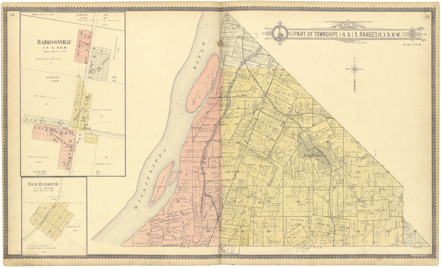 Monroe County Illinois 1901 Atlas Plat Genealogy History Columnia ...